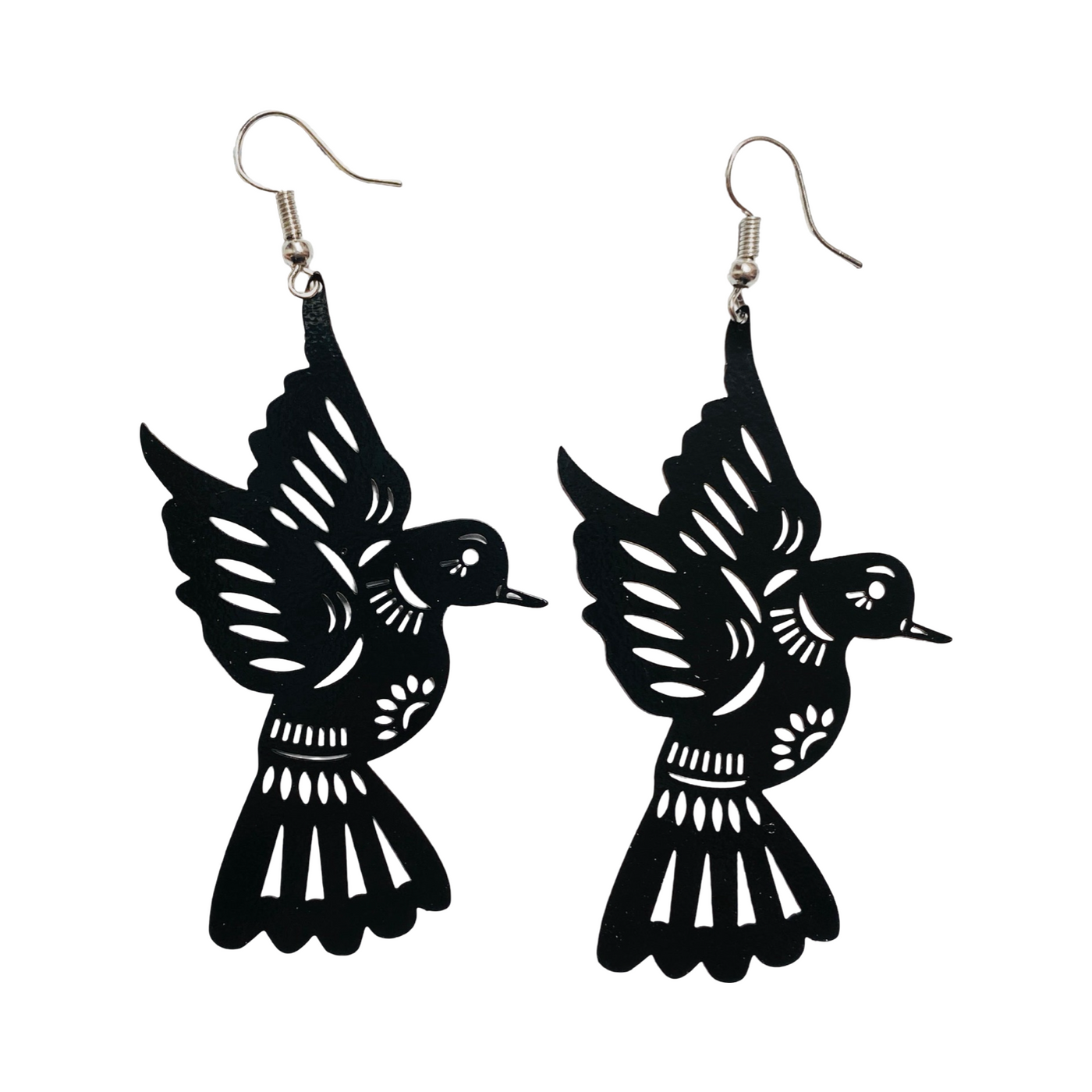 black set of hummingbird earrings