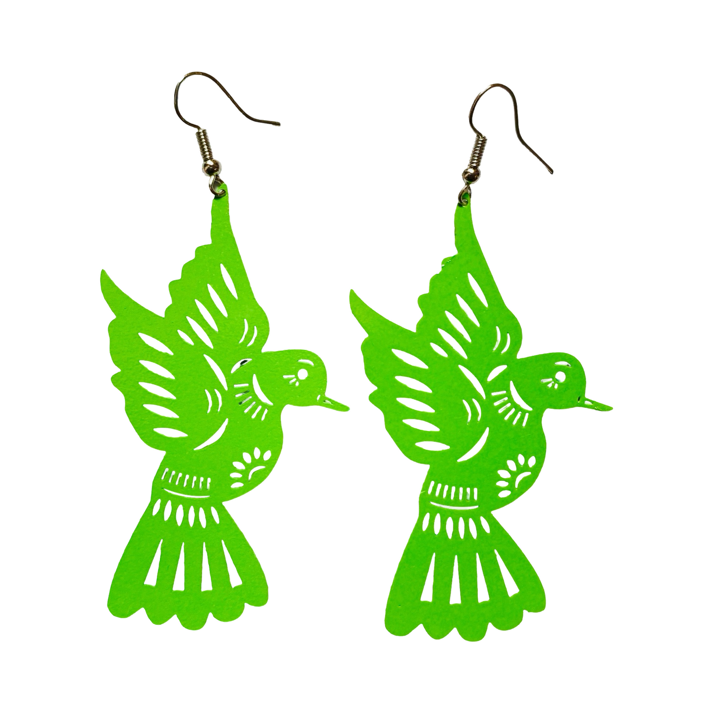 green set of hummingbird earrings