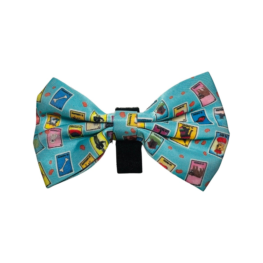 Dog bowtie with a dog themed loteria design
