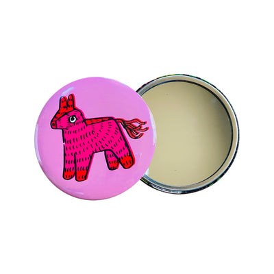 Alternate view of pink Piñata mirror with front and back showing.