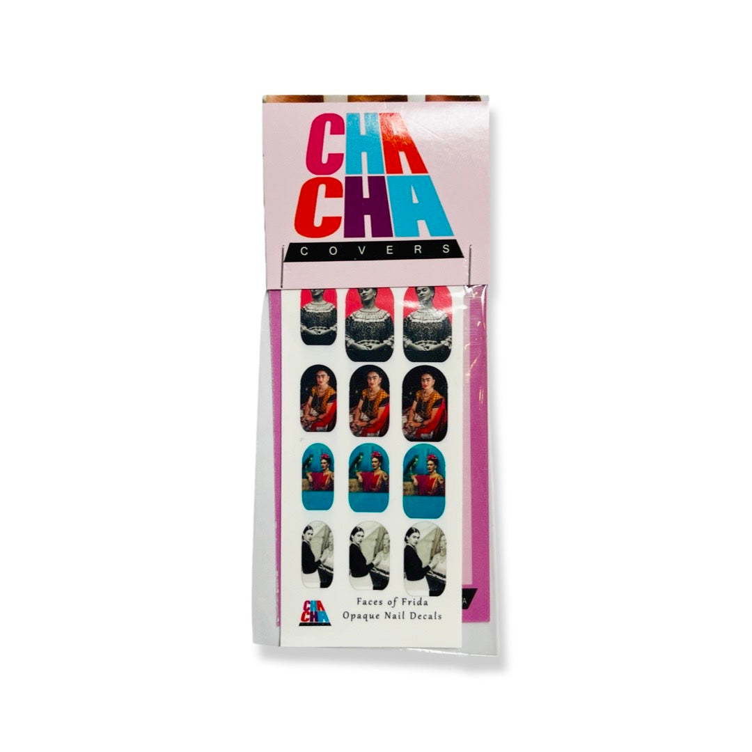Package of nail decals featuring images of Frida Kahlo
