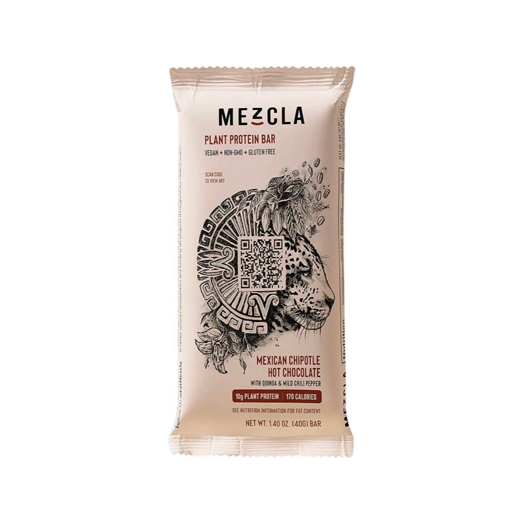 front view of Mexican Chipotle Hot Chocolate bar in branded wrapping. 