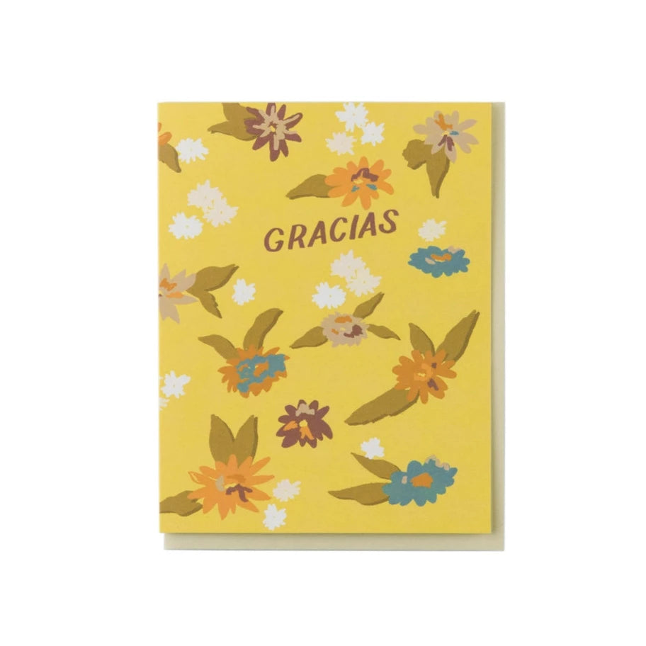 Gracias Yellow Floral Greeting Card