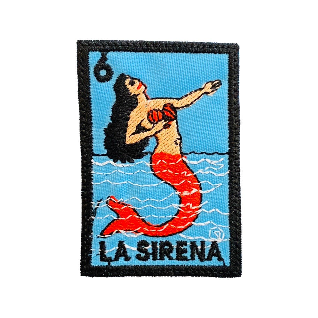 La Sirena loteria embroidered patch.
