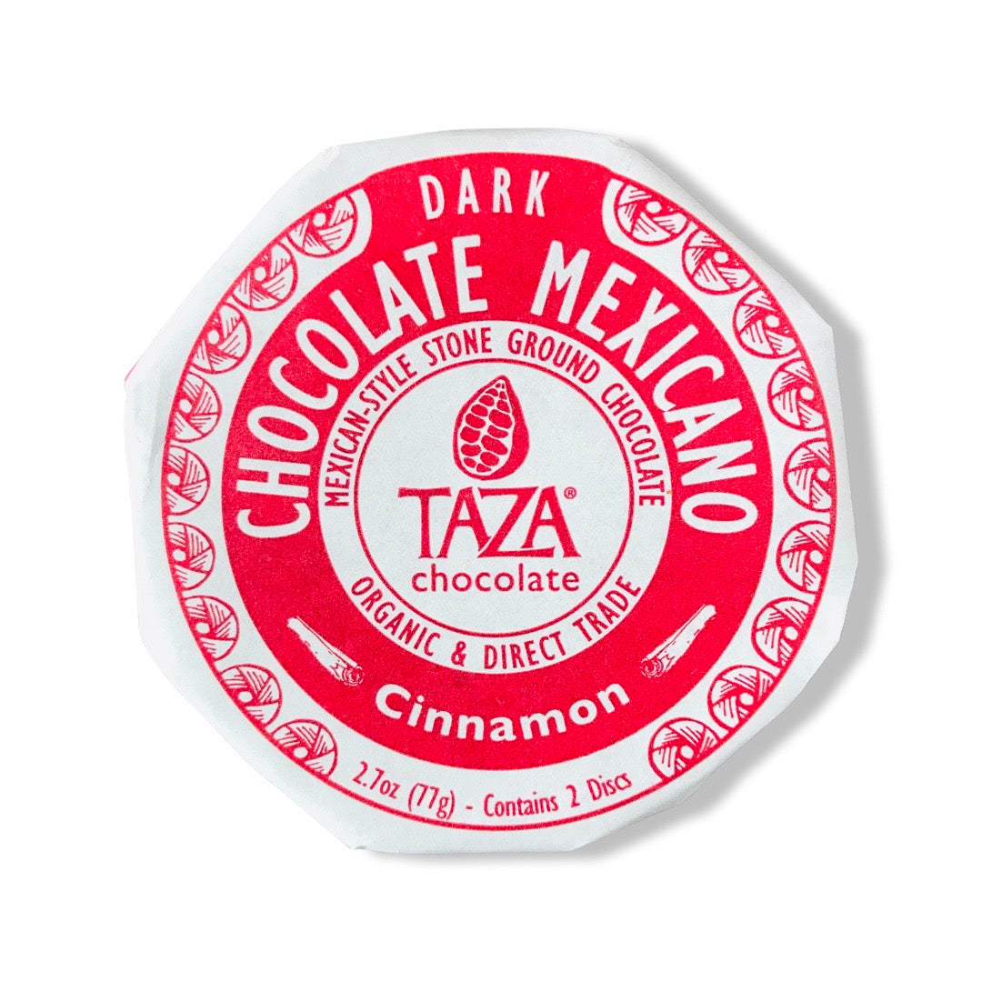 single 2.7 oz disc of Taza cinnamon flavored Mexican chocolate.