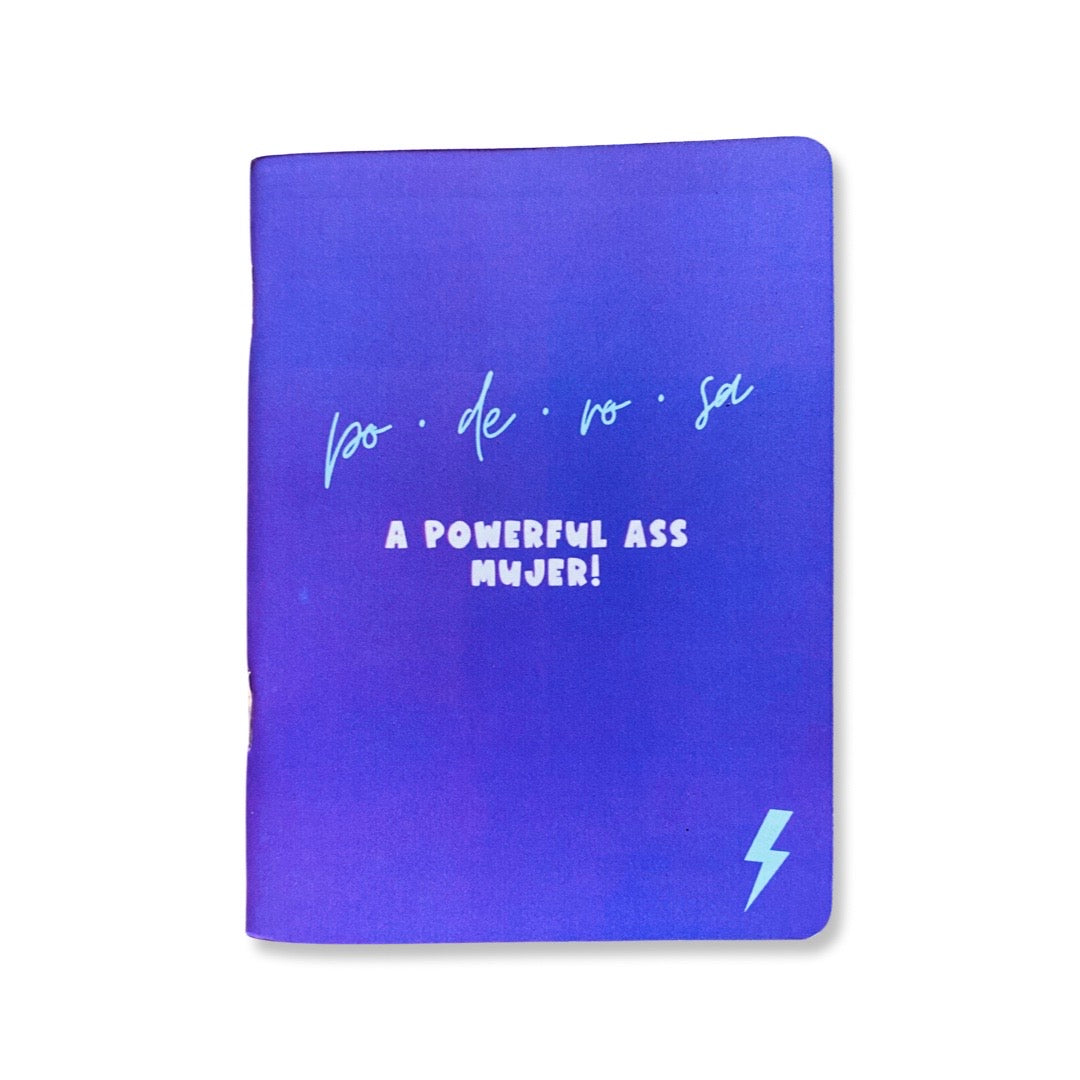 Poderosa, A Powerful Ass Mujer! pocket notepad in purple.