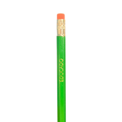 Bright green Educado phrase pencil.