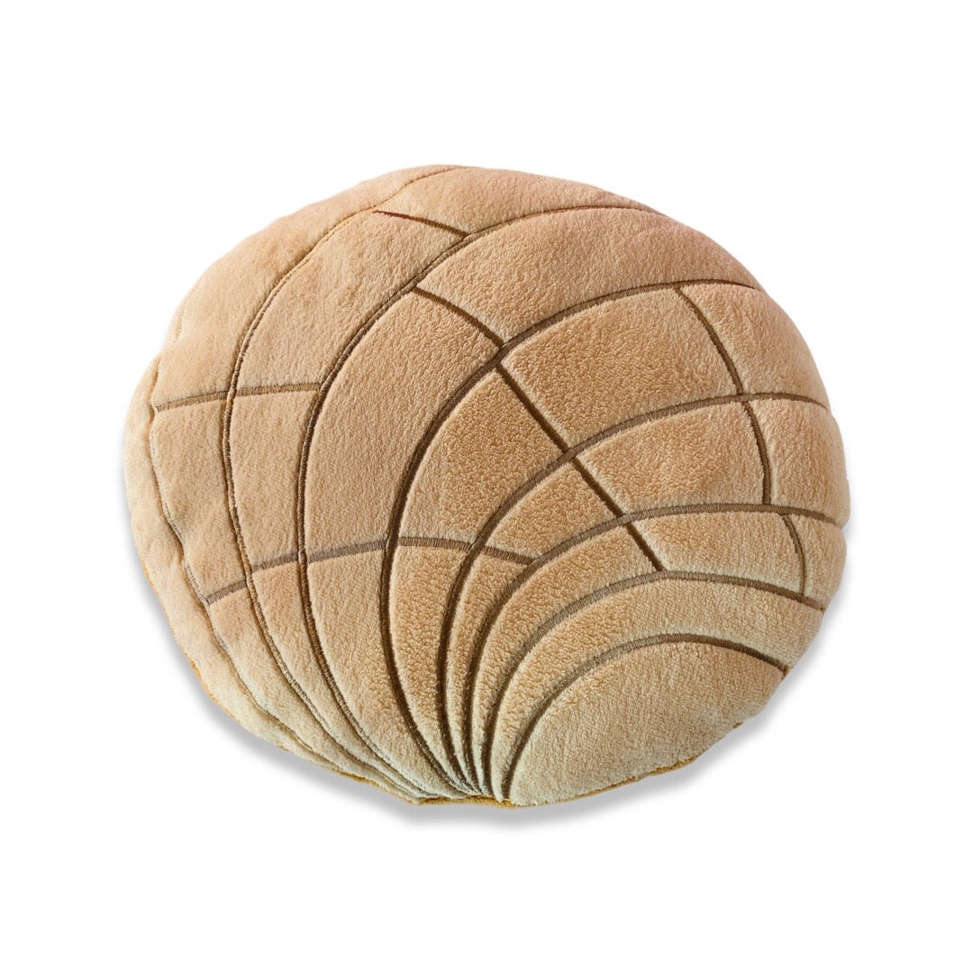 Plush Concha (pan dulce/sweet bread) pillow in cream. 