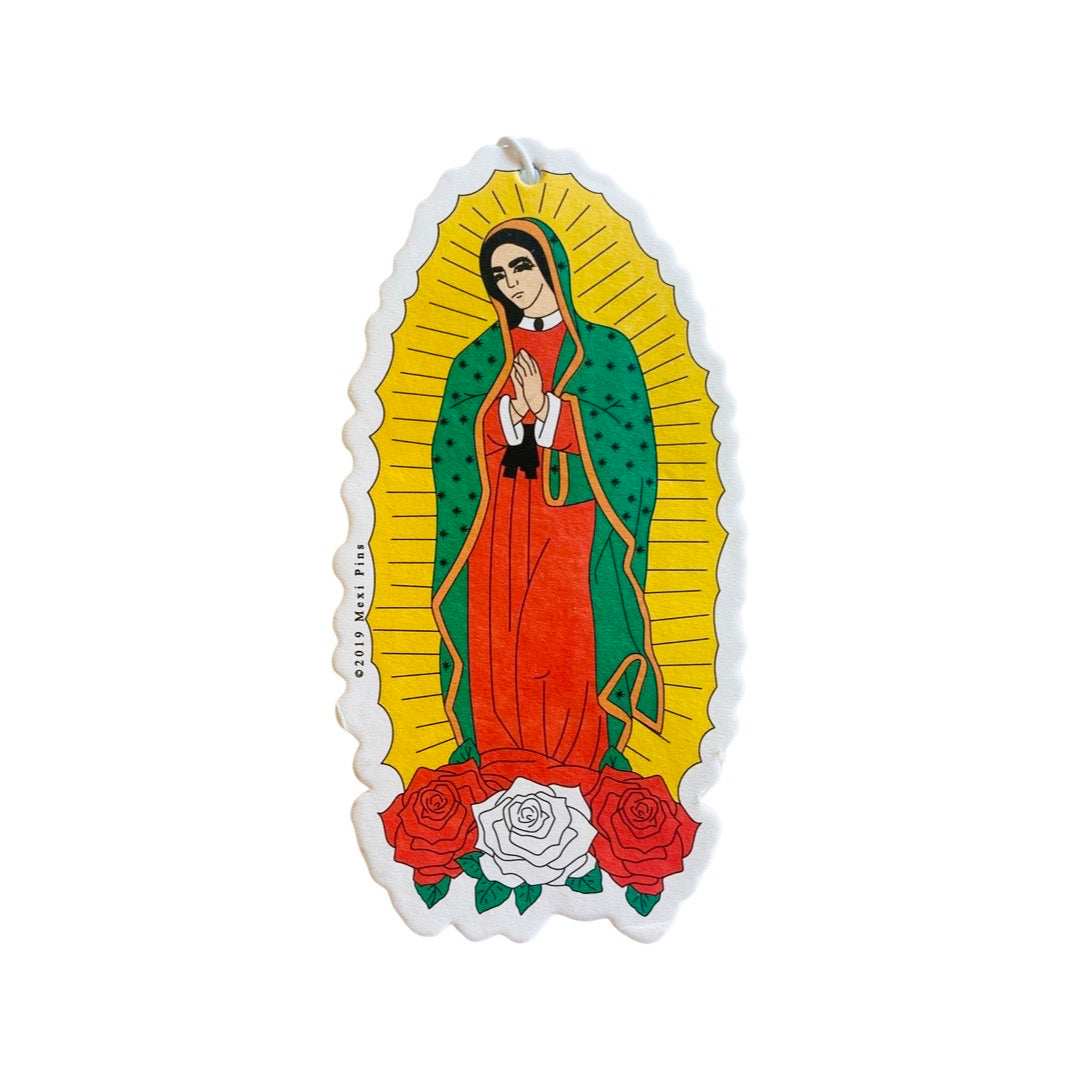 The Virgen Mary as an air freshener.