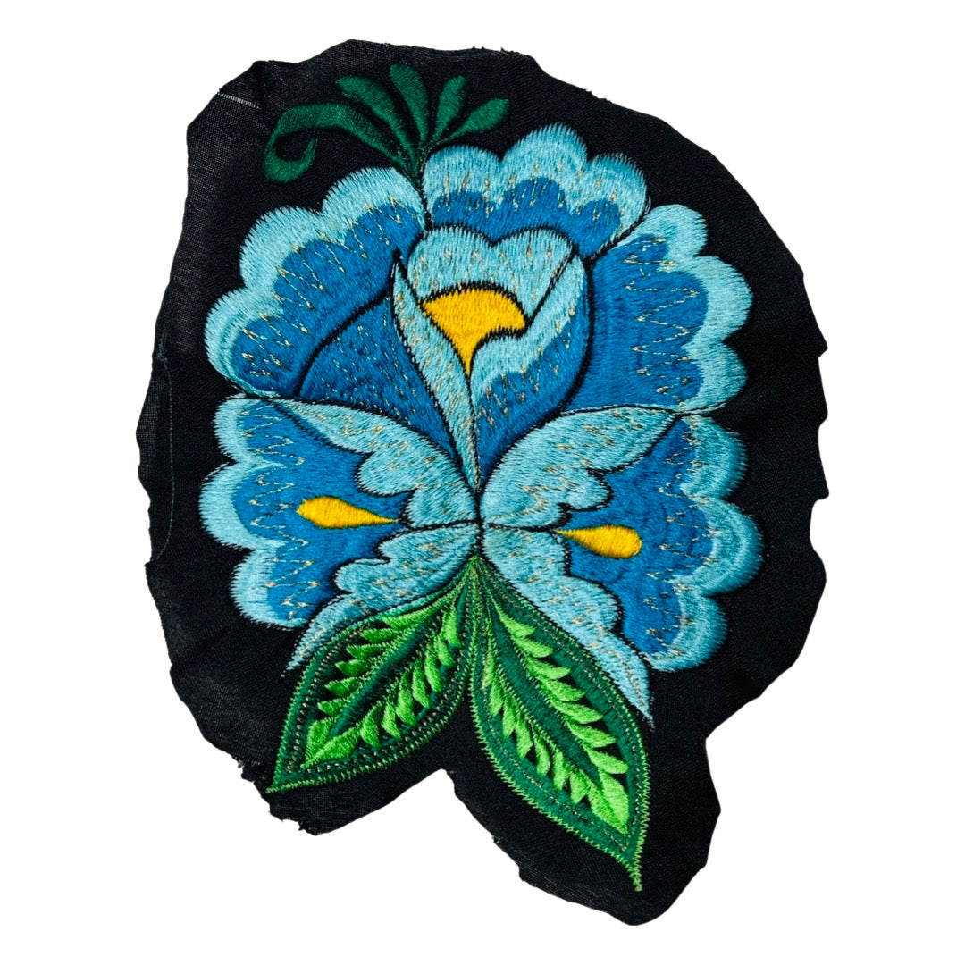 Flower Patches, Beautiful Flower Embroidery Patches Decorative Multipurpose  For Backpacks Yellow,Blue