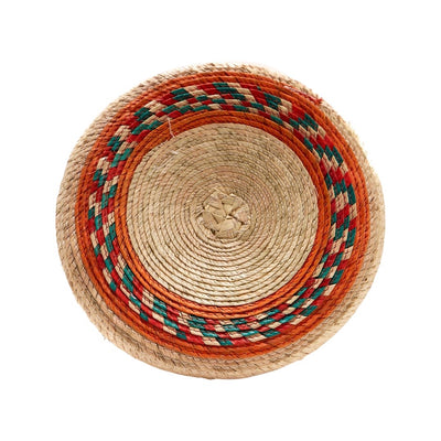 Top view of small woven tortilla basket.