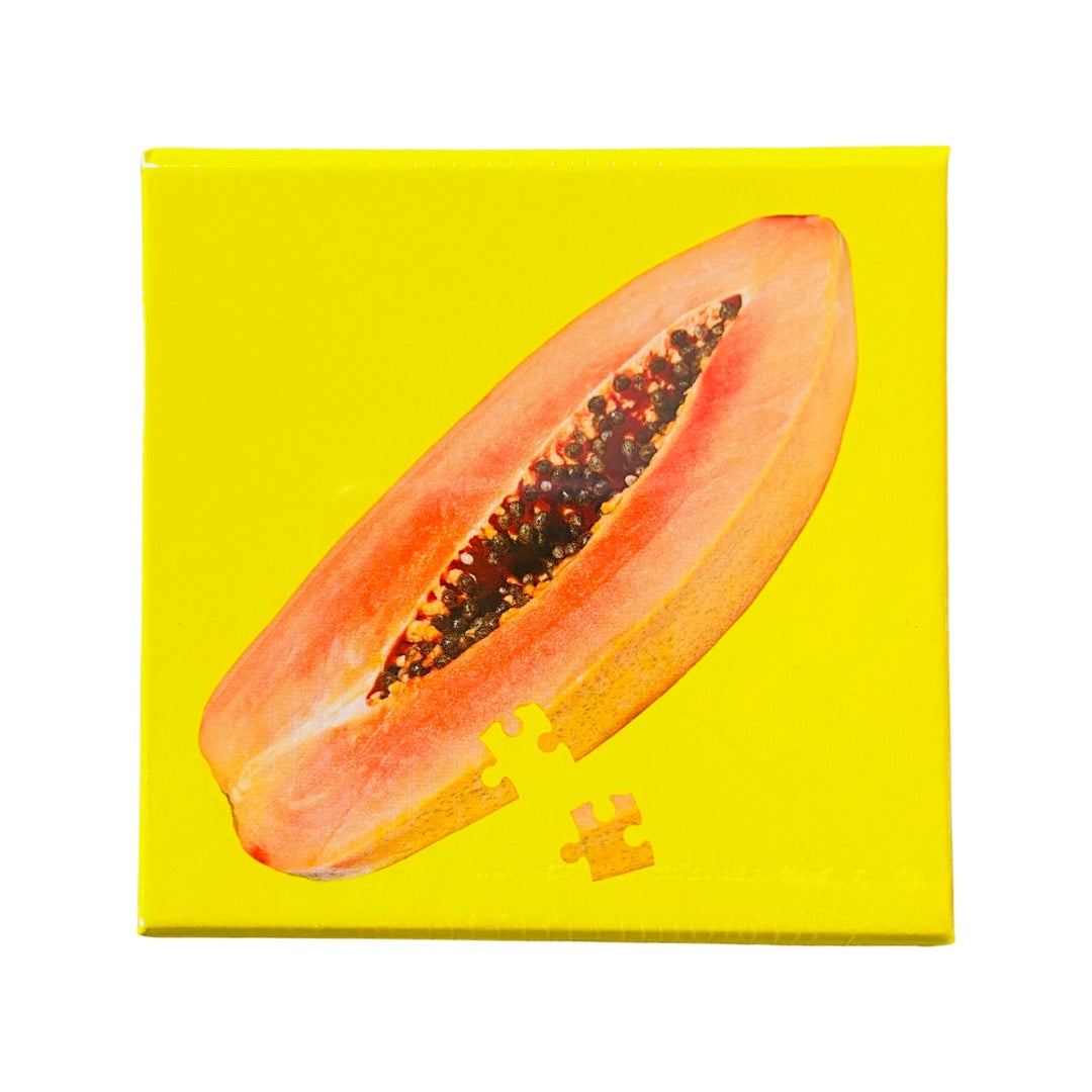 Yellow box with a picture of a papaya