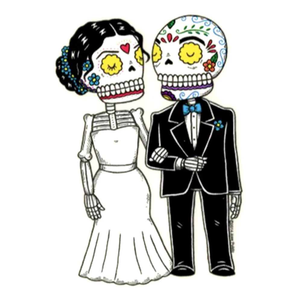 Bride and Groom calavera sticker.