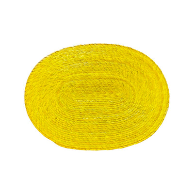 Mexican palma woven placemat (oval) in yellow.
