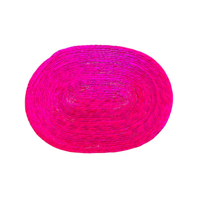Mexican palma woven placemat (oval) in hot pink.