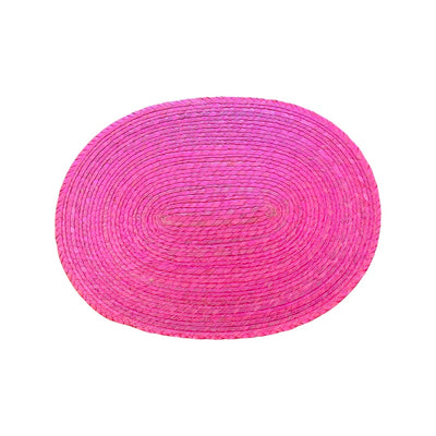 Mexican palma woven placemat (oval) in pink. 