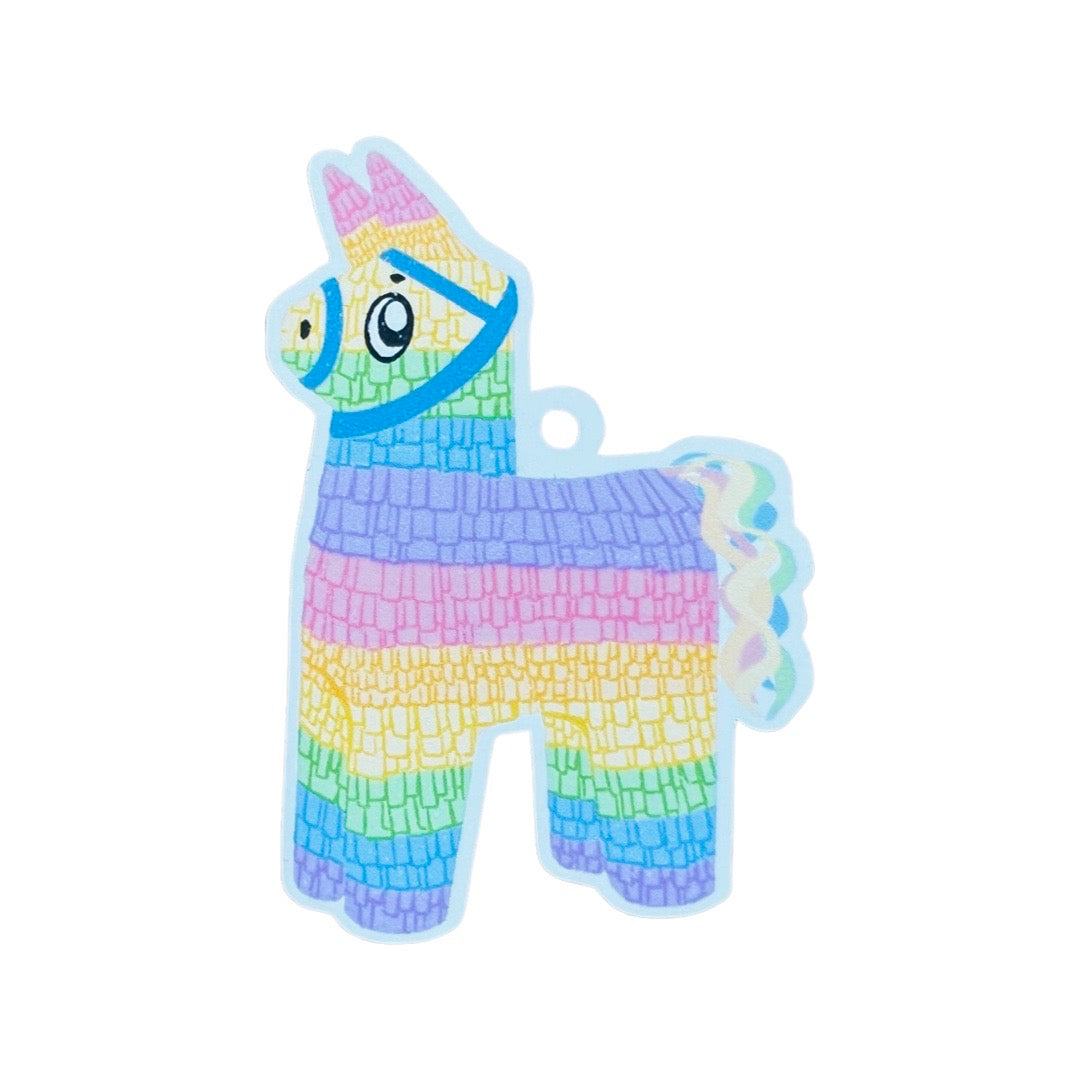 Colorful pastel donkey piñata gift tag pack. 