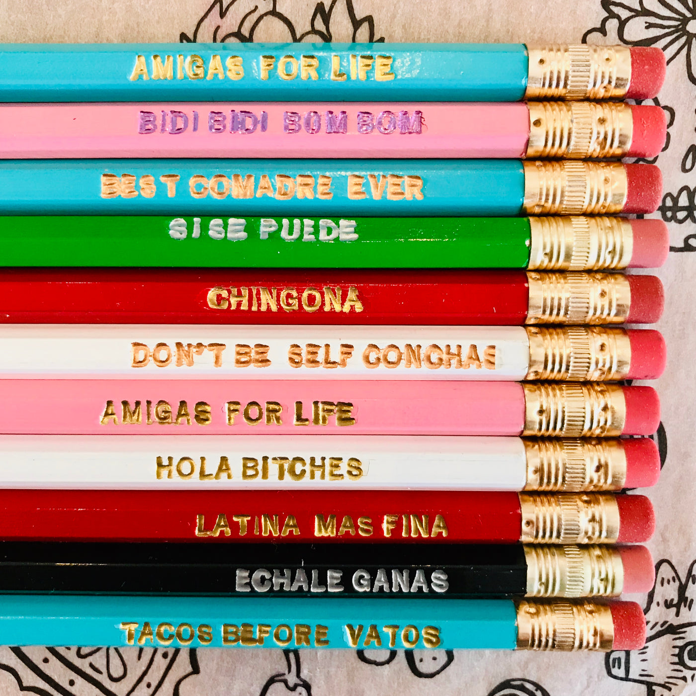 Collection of phrase pencils. 
