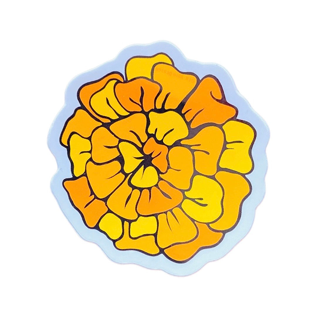 Orange marigold (Cempazuchitl) sticker.