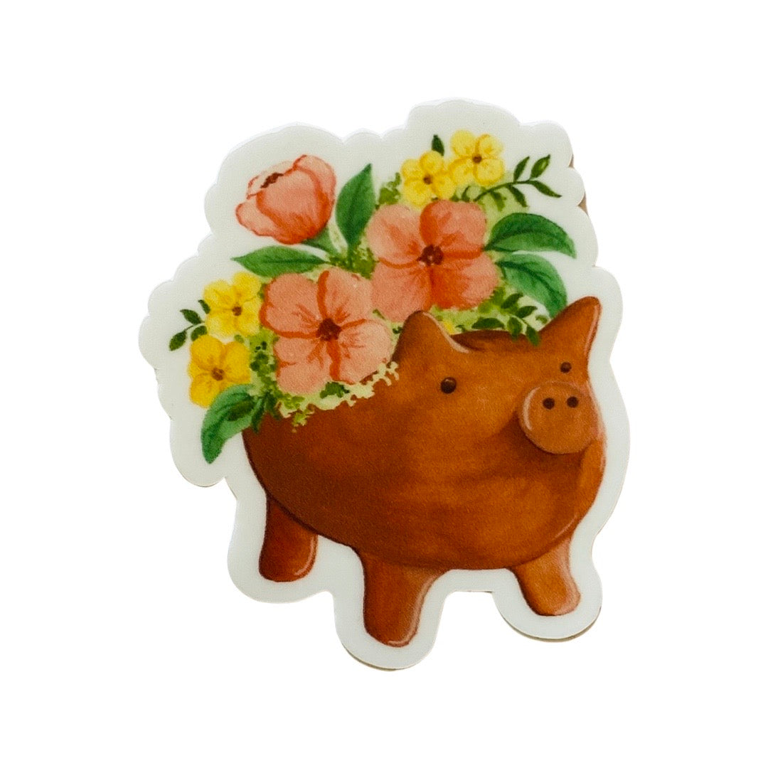 Mini Marranito (piggy) flower pot sticker.