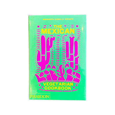 Green and pink cover with an image of cacti with the title of the book in yellow lettering.