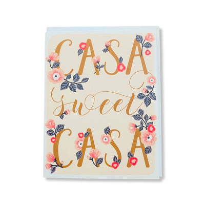 Casa Sweet Casa with floral design greeting card.
