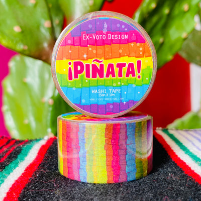 Close up of piñata print washi tape.
