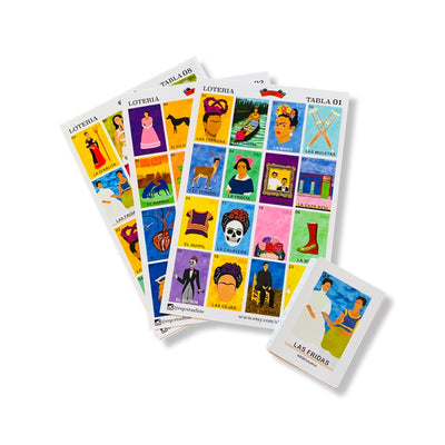 Frida Loteria includes 48 cards and 8 boards (up to 8 players).