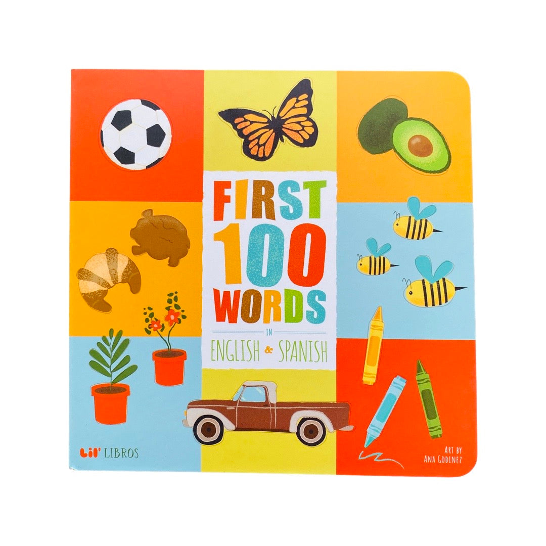 Lil' Libros First 100 Words – Bilingual English & Spanish Board