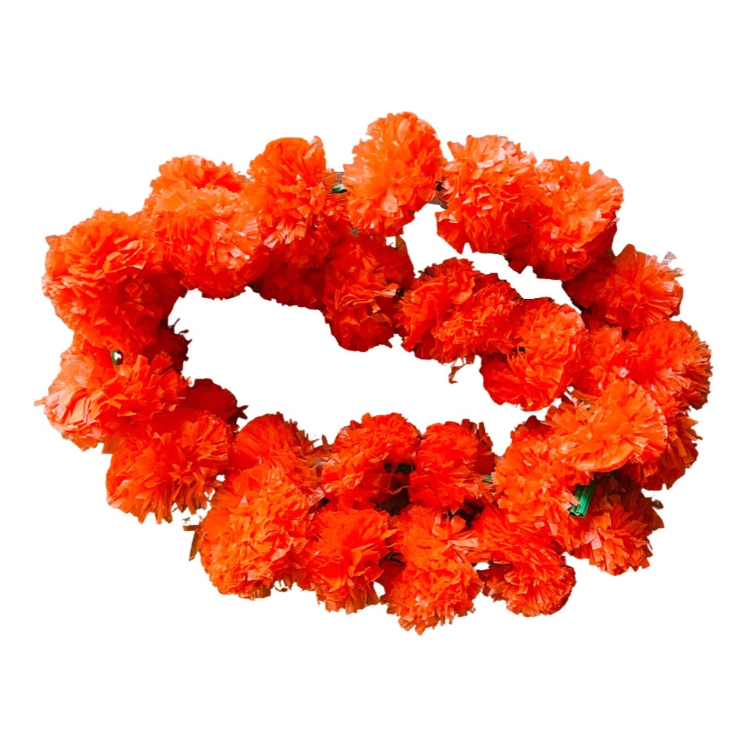 Dark orange marigold shaped garland