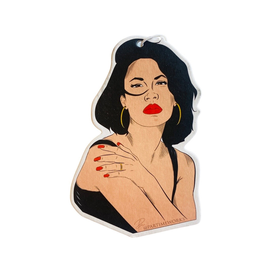 Selena Quintanilla with short hair.