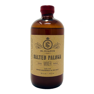 front view of Salted Paloma Drink Mixer in branded bottle and cap.