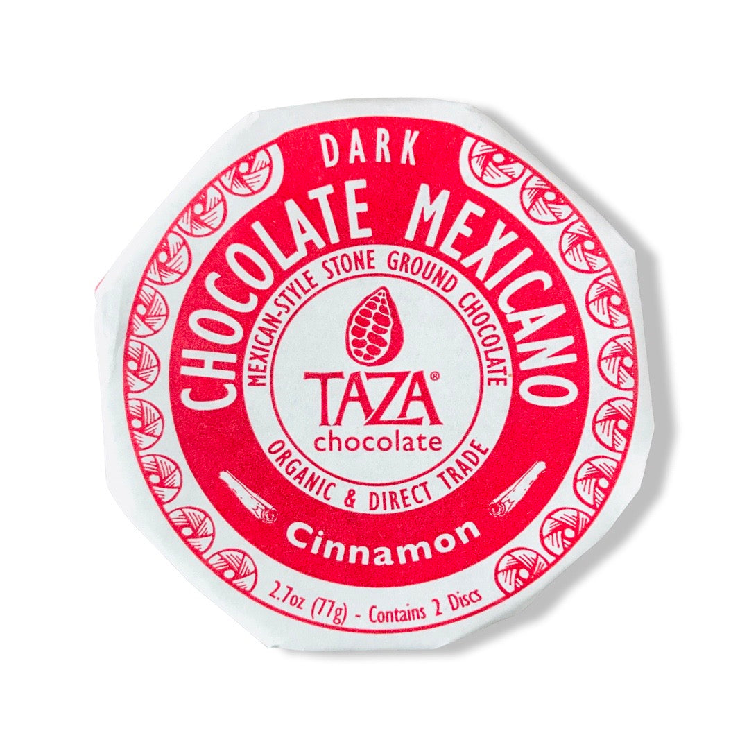 single 2.7 oz disc of Taza cinnamon flavored Mexican chocolate.