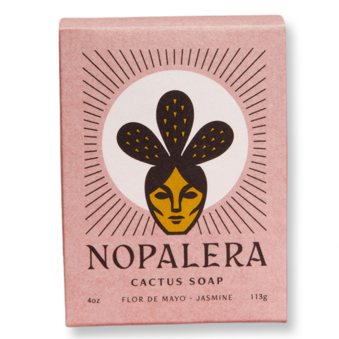 Nopalera cactus jasmine scented soap in brand packaging.