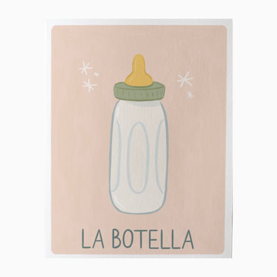 La Botella greeting card. Design features baby bottle.