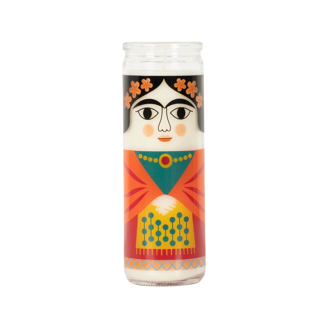 Candle with an image of Frida